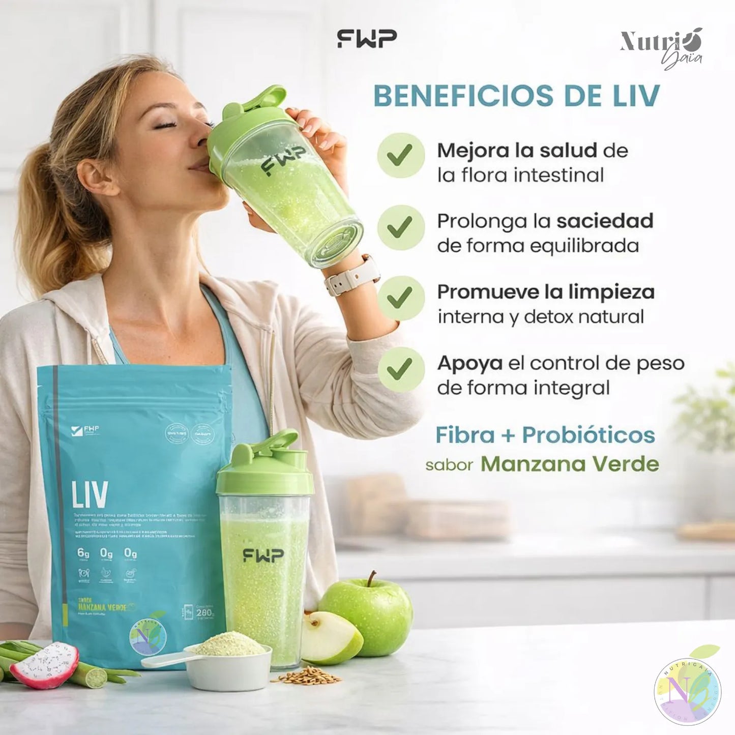 LIV Flora Balance – Digestión Ligera y Sin Inflamación (Fibra + Probióticos)