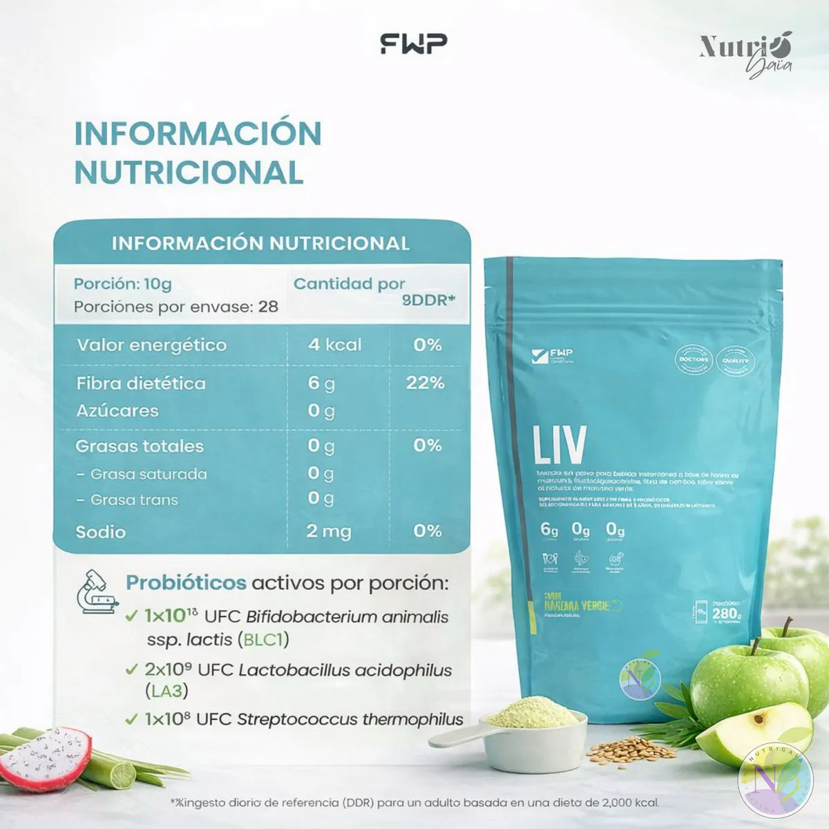 LIV Flora Balance – Digestión Ligera y Sin Inflamación (Fibra + Probióticos)
